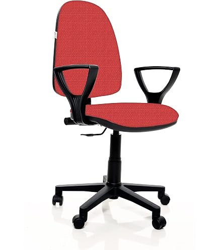 Sedia ufficio dattilo ergonomica alta con ruote - Conforme alle norme UNI EN 1335 - Rivestimento in tessuto ignifugo- Linea Basi