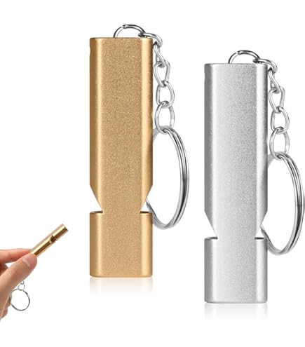 Survival Pfeife Camping Wandern 5x Signalpfeife Aus Aluminium - Notfallpfeife Laut, Schlüsselanhänger Für Outdoor & Sport Safety Pfeife Camping