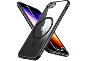 HENSINPLE Hülle Kompatibel für iPhone SE 2020, iPhone SE 2022 Hülle iPhone 8/7 Hülle, Magnetisch Handyhülle iPhone SE 2/3 mit HD Schutzfolie Glas für MagSafe Stoßfeste Schutzhülle iPhone SE 2022 Case (Schwarz)