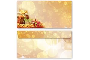 PAPER-MEDIA Karten & Co Lot d'enveloppes autocollantes spéciales Noël sans fenêtre et avec bande autocollante Format long 110 x 220 mm