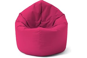 Lumaland Poltrona a sacco | Pouf rotondo 120 x 80 x 75 cm | 2 in 1 per ambienti interni ed esterni | Con imbottitura da 300 l | Impermeabile e robusta [Rosa]