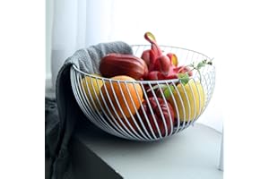 NORHOR Metallo Fruttiere, Grande Cesto di Frutta in Ferro, Innovativo Ed Elegante Cestello, Cestini per Frutta Verdura e Spuntino.