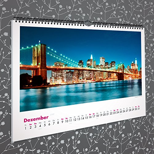 Preisvergleich Produktbild Wandkalender 2019 "Städte" 45x32 cm Spiralbindung
