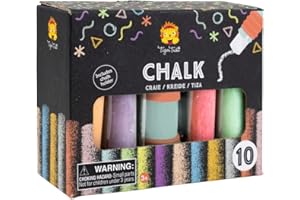 Tiger Tribe, Chalk Stationery, 10 Jumbo Chalks, Giant Chalk, Outdoor Chalk, Chalks For Children, Kids Chalk, Toddler Chalk, Coloured Chalk, Educational Toys