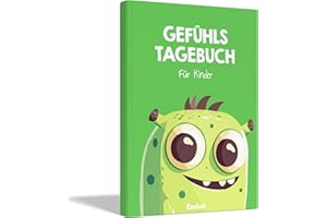 EDUBINI Gefühlstagebuch Kinder [6-12 JAHRE] - Tagebuch Mädchen & Jungs - Gefühle Buch für Umgang mit Emotionen und ein gutes Gefühl, Dankbarkeitstagebuch für Kinder (inkl. 10 Spiele) (grün)