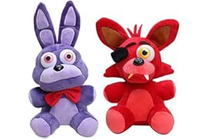 Jiumaocleu FNAF Pluszowy zestaw Five Nights Game Plushies Figurka Lalka Siostra Location Foxy Bonnie Bear Chica Plush Piazzaria Miękka pluszowa lalka Boże Narodzenie Nowy Rok Prezent urodzinowy