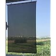 Excefore Classic PVC 100% Blackout Roller Blinds for Windows Retractable Car Roller Sunshade Window Shades, Blind Shade with Suction Cups Temporary Portable Window Cover Curtain (49x 23inches)