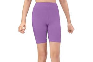 NetSetUK Girls Kids Cycling Shorts Plain Strechy Sports Dance School P.E Gym Summer Girls' Shorts Pants for Activewear