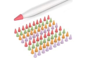 Delidigi 80 Pack Apple Pencil Tips Cover Protector Silicone Nibs Cover Caps Accessories Compatible with Apple Pencil Pro 1st/2nd Gen and iPencil USB C, iPad Pro 11/12.9 inch (Purple+Green+Orange+Red)