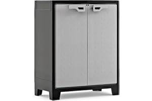 Keter Armadio Basso Titan, da interno ed esterno, 2 Ripiani Regolabili, Grigio, 80x44x100 H Cm