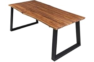 Tidyard Mesa de Comedor Mesa para Salón Mesa de Madera Maciza de Acacia 170x90x75 cm