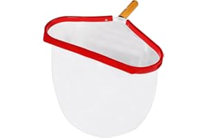 SUPAWAY Pool Landing Net, Pond Net Fine Mesh Algae, Pool Skimmer Rake Net, Pool Cleaning Floor Net with Red Aluminium Frame, Pool Cleaning Net for Ponds, Swimming Pool, Water Park, Fountain (No Pole)