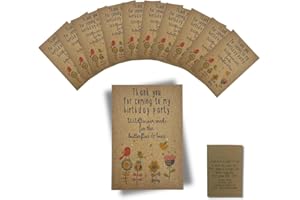 WAYSTOSAYTHANKYOU 20 x Wildflower Seed Packets - Birthday Party Bag Fillers - Prime UNPERSONALISED Quick Dispatch Contains Seed, Prize, Childrens Party Present, Garden Gift, Goody loot Swag Bag Filler