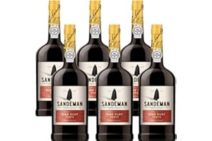 Porto Sandeman Fine Ruby | 6 Bottiglie 75cl | Vino Rosso Liquoroso Tipico del Portogallo | Idea Regalo