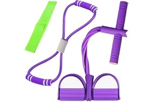 Guyode Corde de Tension Multifonctionnelle avec Figure 8 Bande de Résistance et Elastique 6 Tubes Élastique Fitness Sit-ups Bodybuilding Expander Bandes pour Domicile Gymnase Bureau