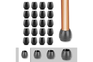 HONGECB 20 Pezzi Rotondo Gamba Della Sedia Caps, Sedia Gamba Tappi Piedi Pastiglie, Piedini Gomma Per Sedie, Sedia Piedini In Gomma Protector Pad Per Pavimenti In Casa Soggiorno Cucina, Nero 12-16mm