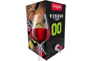 VINNIO ZERO VINNIO – Vino Tinto Premium Sin Alcohol 0.0 | Bag in Box 10L (Equivale a 13+ Botellas de 750ml) | Formato Ahorro con Grifo (Sin Azúcar, Bajo en Calorías)