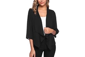 Irevial Coprispalle Donna Cardigan Chiffon a Maniche 3/4 Elegante Bolero Donna Elegante Leggero Primavera Estivo