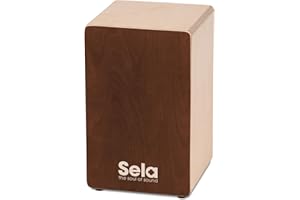 Sela SE 162 Primera Cajon Brown mit Sela Snare System, aufgebaut, für Einsteiger und Fortgeschrittene, Made in Germany