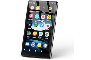 AHENOD 5" MP3 Player mit Bluetooth und WiFi, 80GB Android MP4 Player, Kinder Player mit Lautsprechern, HiFi Sound, Streaming-Musik-Player mit Spotify, YouTube, Play Store, Unterstützt bis zu 512GB