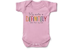 Kickass Tees Auntie Cooler Than Dad Babygrow New Baby Gift from Auntie Funny Joke