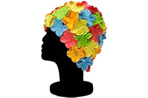 Blue Reef Isla Floral Ladies Classic Retro 3D Flower Petal 6 Colour Multicolour Stylish Vintage Swimming Hat Swim Cap Generous One Size Adults