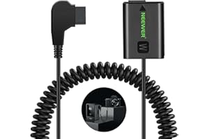 NEEWER Tap do NP-FW50 atrapa bateria z kablem do akumulatora do montażu V, ciągłe zasilanie dla Sony A7, A7R, A7S II, A3000, A5000, A5100, A6000, A6100, A6300, A6400, A6500, A7 II