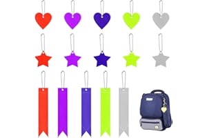 OSDUE Safety Reflector Pendant, Safety Reflector with Chains, High Visibility Reflective Keyrings, Waterproof Safe Pedestrian Bag Pendant for Clothes Bag Cycling Walking Running