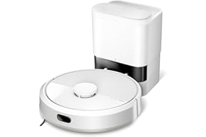 iRobot Roomba 105 Combo + Stazione Autosvuotamento, Robot Aspirapolvere Lavapavimenti, Navigazione ClearView LiDAR, Rileva Tappeti/Moquette, Pulizia Mirata, Controllo tramite App, Bianco