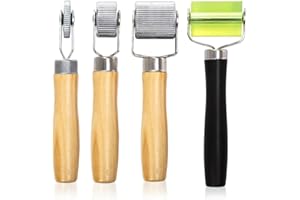 YOUEON 4 Pack Car Sound Deadening Roller Metal Insulation Tool, Sound Deadener Roller Set, Seam Roller, Bearings Equipped Wheel Roller for Car Sound Deadening Mat and Wallpaper Application