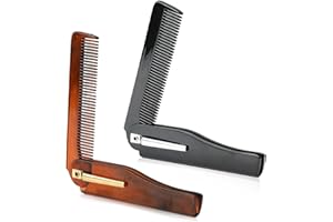 MIUNPRI Peigne Homme, 2 Pièces Peigne Cheveux Homme Peigne Barbe Brosse Cheveux Brosse Cheveux Homme Mini Brosse À Cheveux Portable Plastique Pour Tous Les Styles De Cheveux Outils Pour Cheveux Coiffeur