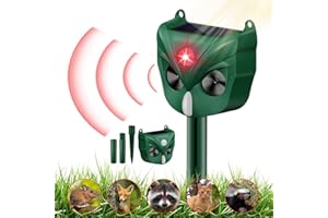 Eilisa Solar Cat Repellent, Ultrasonic Animal Repeller - 5 Modes, Motion Sensor, and Flashing Light, Bird Repellent Devices, Cat Scarers for Gardens That Work
