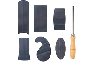 HERMIT TOOLS Grattoir d'armoire avec 6 grattoirs multi-formes : 1 ovale, 2 doubles convexes/concaves 1 rectangulaire, 1 incurvé et 1 grattoir à col de cygne (7 cartes différentes + 1 brunissoir)