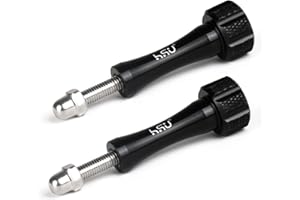 HSU Zestaw śrub skrzydełkowych ze stopu aluminium do GoPro, śruby przedłużające do kamer sportowych Hero 13/12/11/10/9/8/7/6/5/4/3 (czarny