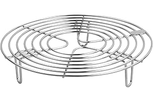 FESSOSKO Auskühlgitter Edelstahl Runde Steamer Rack, Einlegerost Kochständer Dampfgarer Kuchenauskühler, Rund Dämpfen Rack Dämpfeinsatz zum Backen Kochen Braten (20 * 4cm)