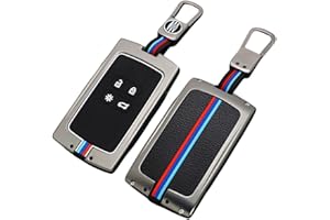Otai Aleación de Zinc Cubierta de la Llave del Coche Caso Compatible con Renault Koleos Kadjar Megane Clio captur kangoo Carcasa de Llave Inteligente 4 Botones (Mate)