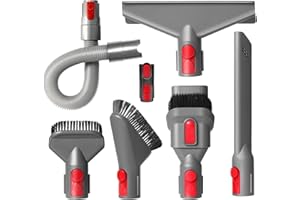 TOPWEB 7PCS Kit Accessoires pour Dyson V15 V11 V10 V8 V7 Aspirateur, Brosse de Rechange Compatible avec Dyson, pour Maison, Bureau, Sièges de Voiture Flexible Extensible et brosses à Bec Multifonction