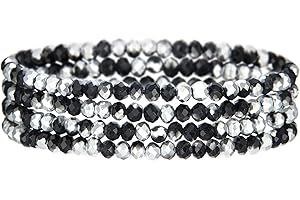 FULU AUTUMN Bracciale Donna Bohemien con Perle di Cristallo Multistrato Braccialetti con Perline Elastico Impilabili Gioielli Moda Estivi Regalo San Valentino per Lei