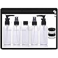 ZELOVI Travel Bottles Kit, Portable Refillable Toiletry Set,Leak Proof Cosmetic Containers for Lotion,Shampoo,Cream|Compact and Convenient for Short Trips,and Daily Essentials with (Black Pack of10)