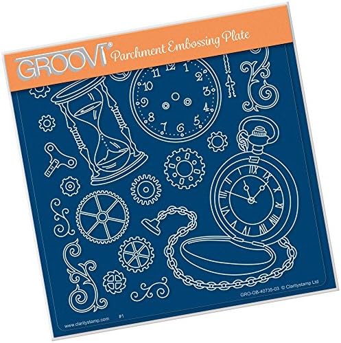 Clarity Stamps Groovi Parchment Embossing A5 Square Plate Clocks