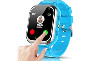 Puhiuyoi Montre Connectée avec Téléphone Chat Familial, SOS, Mode Classe Etanche