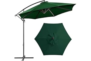 SANGOGO Housse de rechange pour parasol de marché, 3 m8, imperméable, avec pare-soleil,toile de rechange pour 8 baleines, baldaquin de rechange pour parasol d'extérieur