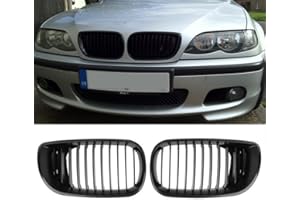 Ricoy - Griglia anteriore nera opaca per Facelift LCI E46 Serie 3, 4 porte, 4D 2002-2005