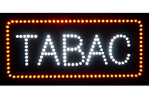 ADE LIGHT Enseigne lumineuse Panneau à LED TABAC rouge/blanc 48X24X2,5cm