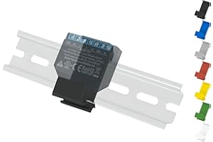 SHELLY HUTSCHIENENHALTER PW3D DIN Rail Mount / Adaptor Flat for Shelly 2.5 / EM DIN Rail Bracket (35 mm) (Black (Prime))