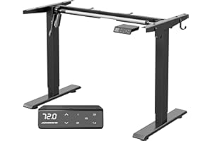 ‎MAIDESITE MAIDeSITe biurko z elektryczną regulacją wysokości z wydajnymi silnikami, 2-częściowymi nogami oraz pamięcią do 4 wysokości i funkcją ochrony przed zderzeniem (czarne)