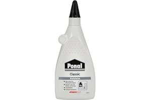 Cola de madera Ponal Classic, lista para usar, con gran fuerza de adhesión para el montaje, la superficie y la unión, frasco de 225 g de cola transparente para manualidades
