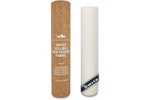 NESSTERS Estabilizador de Bordado Soluble en Agua - Tela no Tejida Soluble para Bordar a Mano, a máquina o con lápiz Bordado - Papel Soluble - 40gr/m2 (Rollo 25cm x 4m)