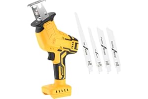 GGIKING Cordless Reciprocating Saw for Dewalt 20V (No Battery), Brushless Reciprocating Saw 3500SPM Stroke Speed with 4 Blades for Metal/Wood/PVC Cutting Tool