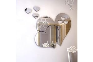 LZYMSZ lustrzane naklejki ścienne, 3D kryształ podwójna miłość serce akrylowe zrób to sam sztuka naklejki ścienne dom salon łazienka TV tło dekoracja, 10 szt./2 zestaw (srebrny)